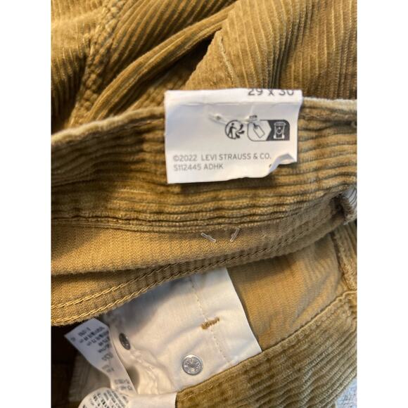 Levi’s Low Profile Corduroy Golden Brown Men's NWT 29/30 Cotton  Pant Jean - Picture 8 of 9